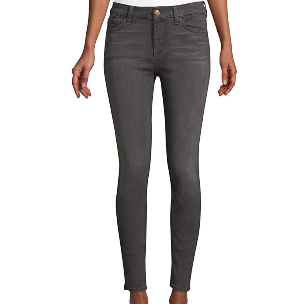 NWT 7 For All Mankind High Waist Grey Skinny Jean
